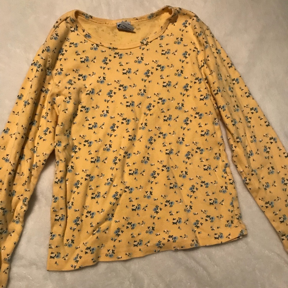 Old Navy yellow girls floral shirt
